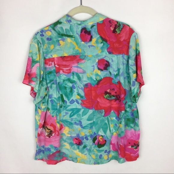 Jams World Floral Button Down Top Size Small - Picture 2 of 6